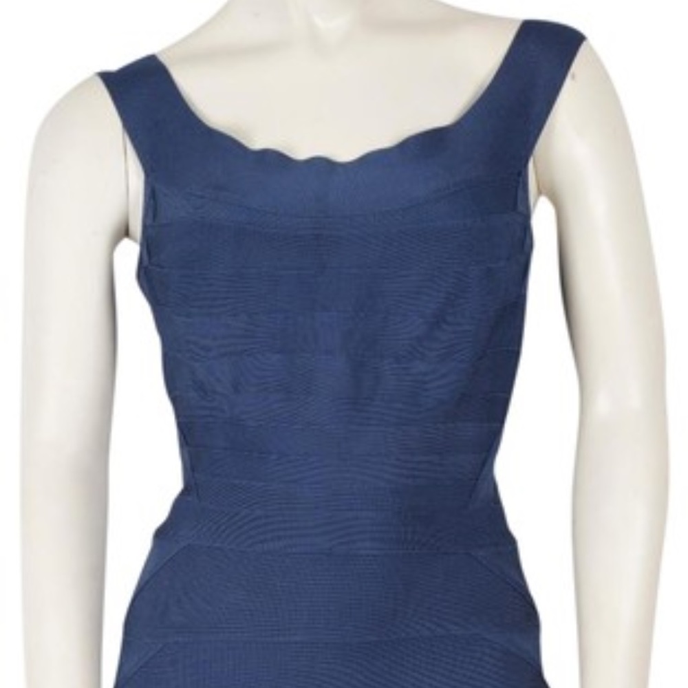 Herve Leger - Quinn Blue Off-Shoulder Dress Size S